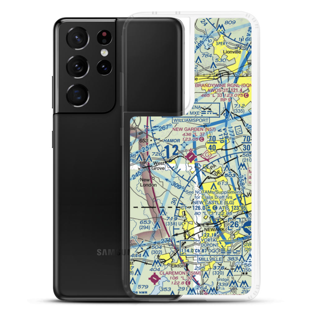New Garden Airport (N57) VFR Sectional Samsung Case Samsung Galaxy S21 Ultra model shown