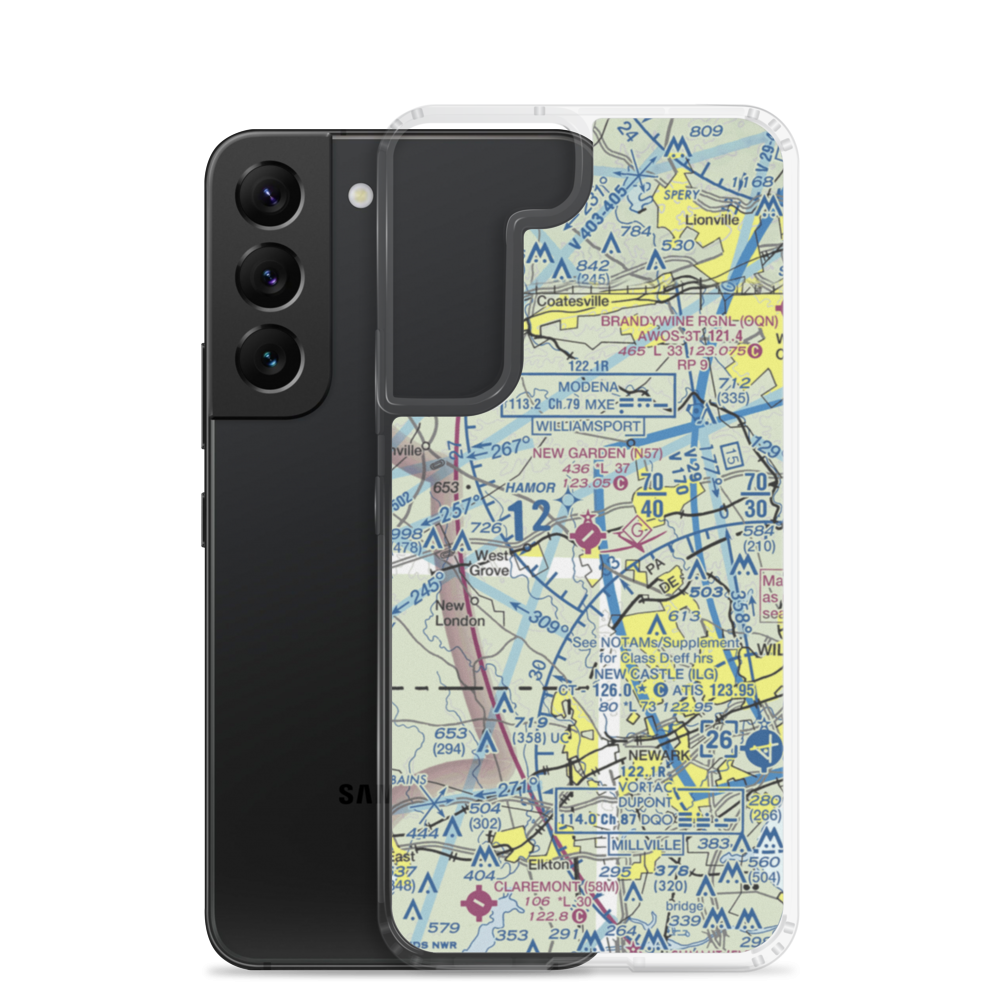 New Garden Airport (N57) VFR Sectional Samsung Case Samsung Galaxy S22 model shown