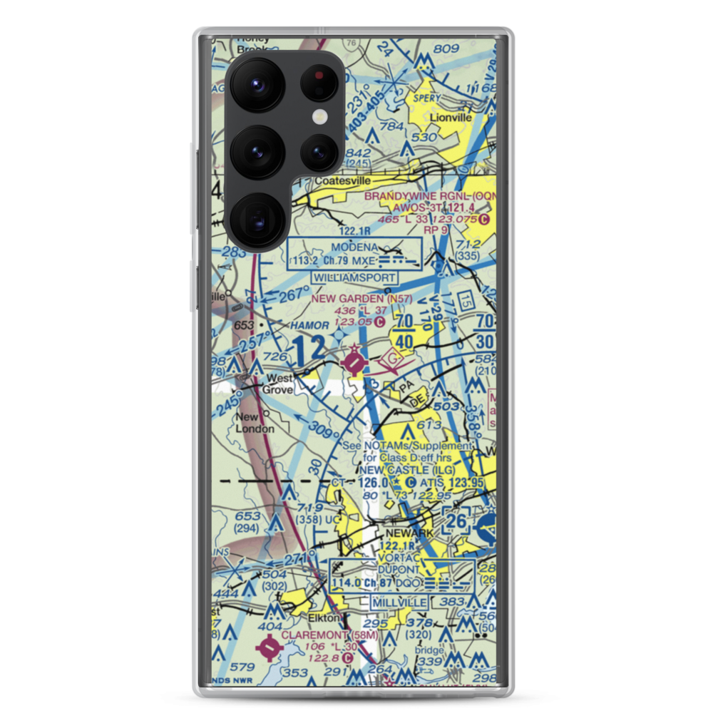 New Garden Airport (N57) VFR Sectional Samsung Case Samsung Galaxy S22 Ultra model shown