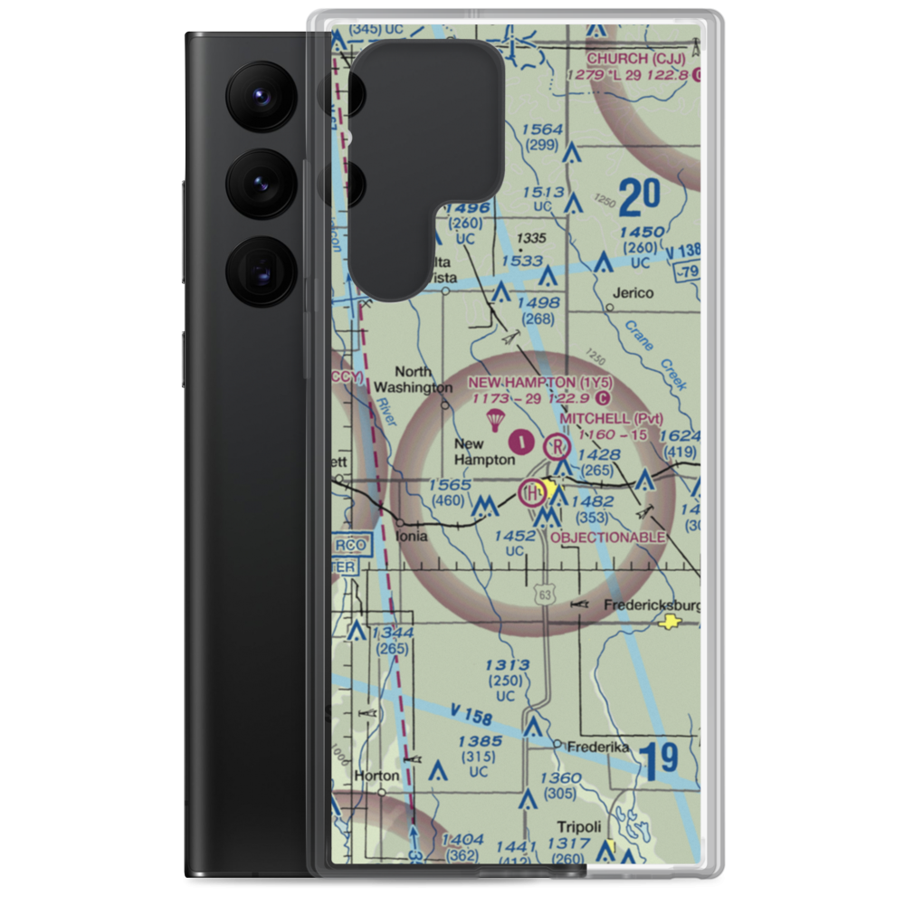 New Hampton Municipal Airport (1Y5) VFR Sectional Samsung Case Samsung Galaxy S22 Ultra model shown