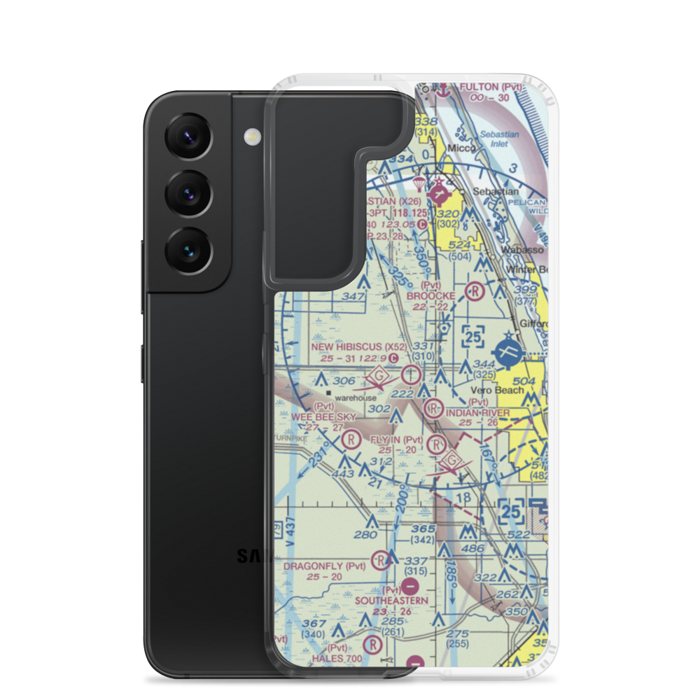 New Hibiscus Airpark (X52) VFR Sectional Samsung Case Samsung Galaxy S22 model shown