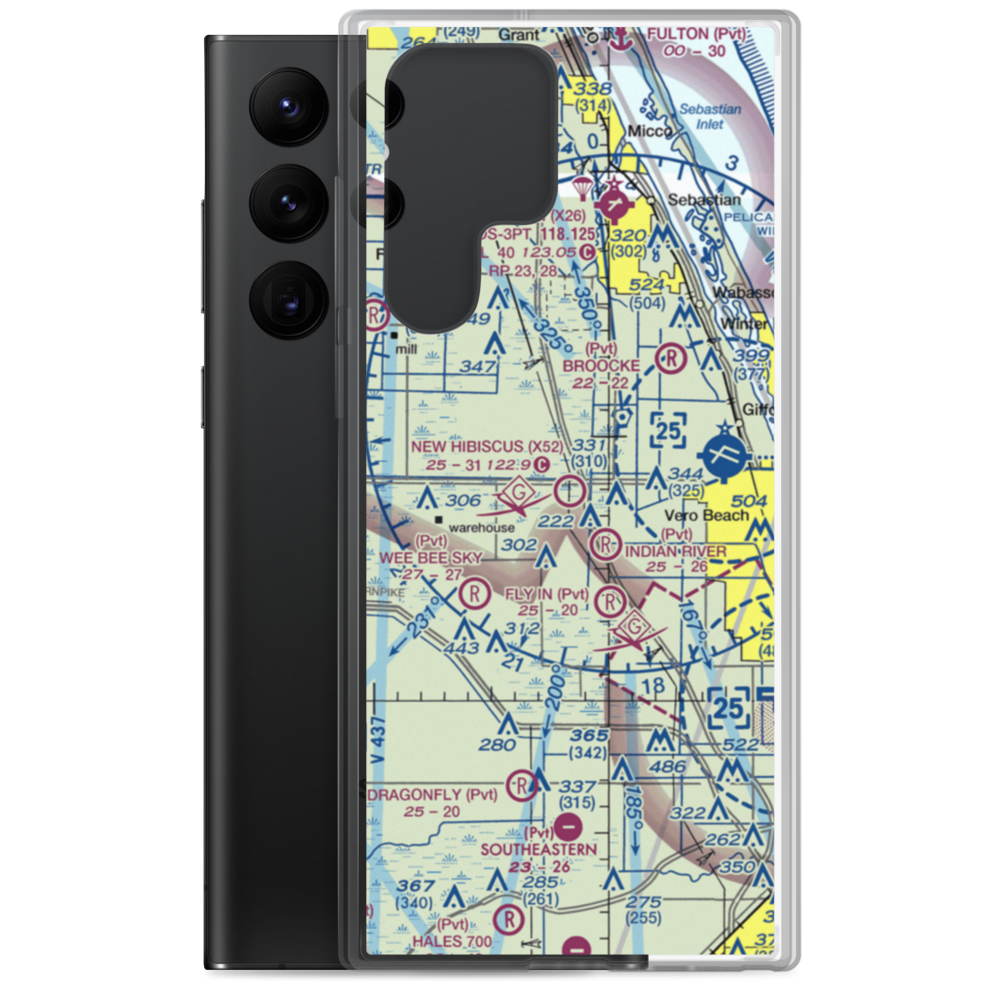 New Hibiscus Airpark (X52) VFR Sectional Samsung Case Samsung Galaxy S22 Ultra model shown