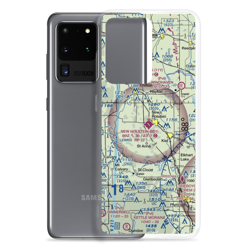 New Holstein Municipal Airport (8D1) VFR Sectional Samsung Case Samsung Galaxy S20 Ultra model shown