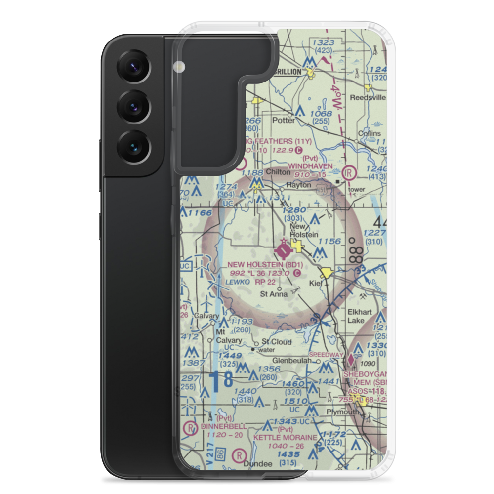 New Holstein Municipal Airport (8D1) VFR Sectional Samsung Case Samsung Galaxy S22 Plus model shown