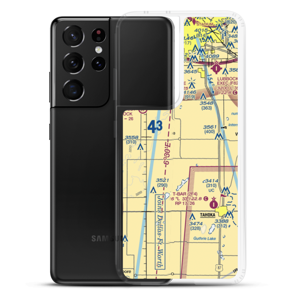 New Home Airport (TX01) VFR Sectional Samsung Case Samsung Galaxy S21 Ultra model shown