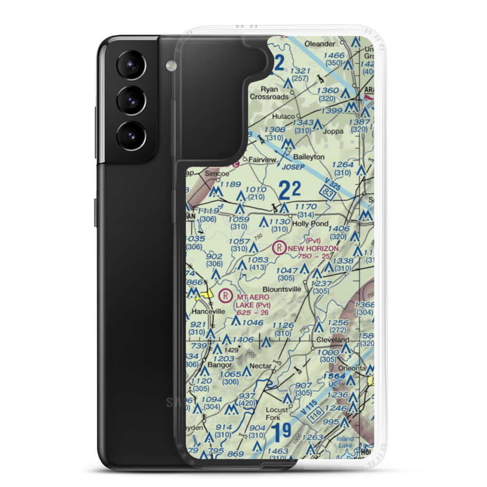New Horizon Airport (AL29) VFR Sectional Samsung Case Samsung Galaxy S21 Plus model shown