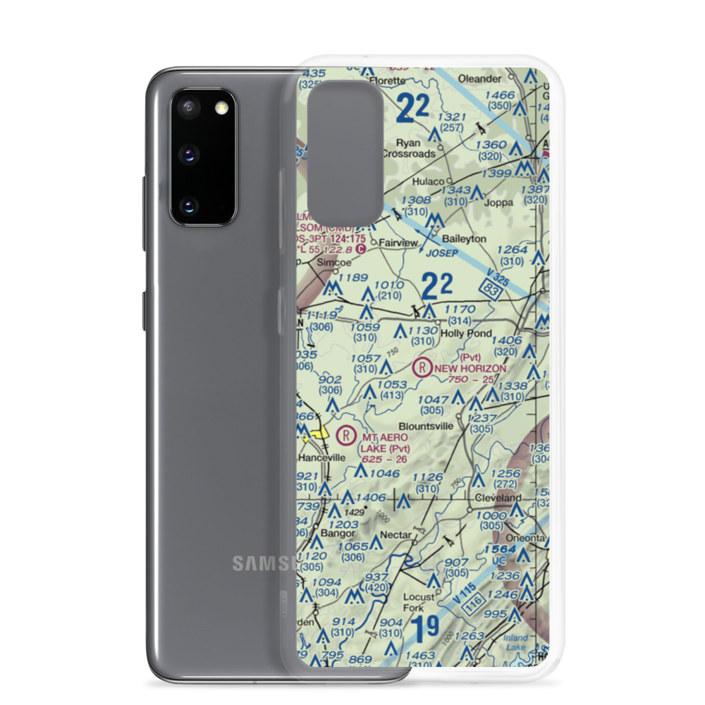 New Horizon Airport (AL29) VFR Sectional Samsung Case Samsung Galaxy S20 model shown