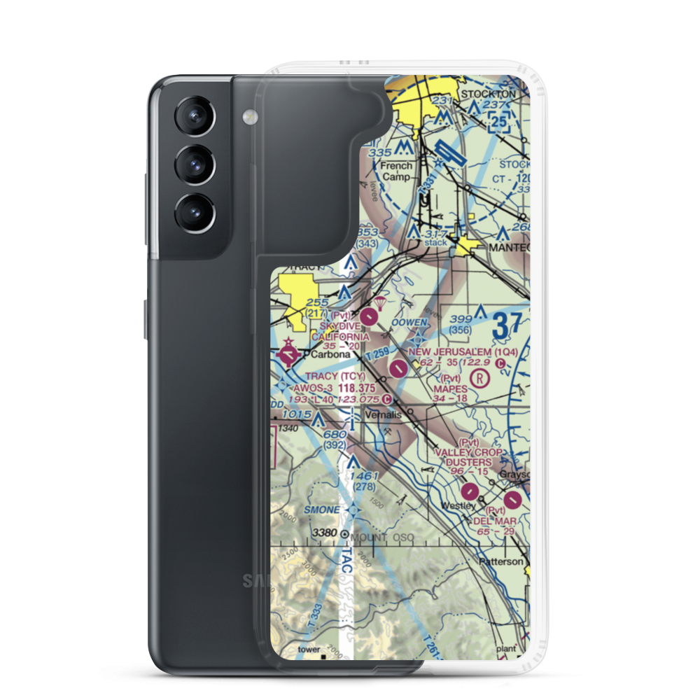 New Jerusalem Airport (1Q4) VFR Sectional Samsung Case Samsung Galaxy S21 model shown