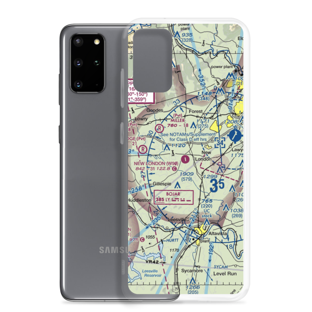 New London Airport (W90) VFR Sectional Samsung Case Samsung Galaxy S20 Plus model shown