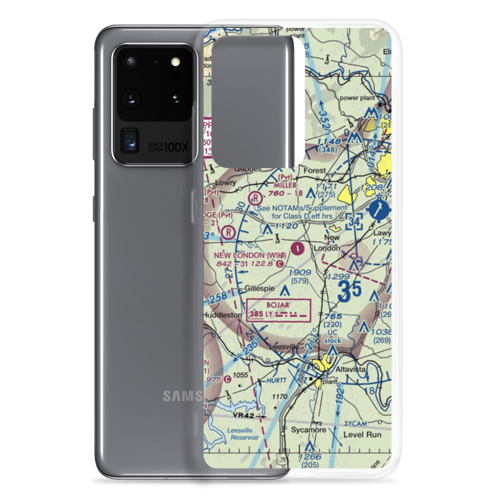 New London Airport (W90) VFR Sectional Samsung Case Samsung Galaxy S20 Ultra model shown