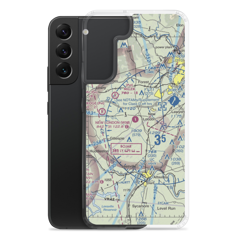 New London Airport (W90) VFR Sectional Samsung Case Samsung Galaxy S22 Plus model shown