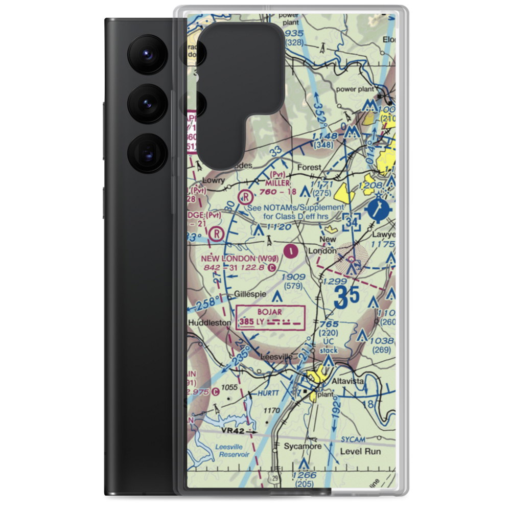 New London Airport (W90) VFR Sectional Samsung Case Samsung Galaxy S22 Ultra model shown