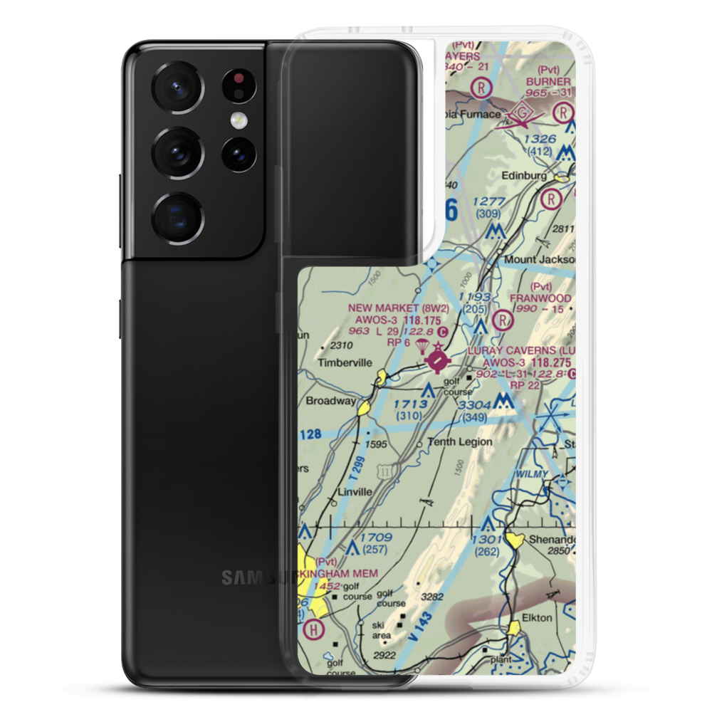New Market Airport (8W2) VFR Sectional Samsung Case Samsung Galaxy S21 Ultra model shown