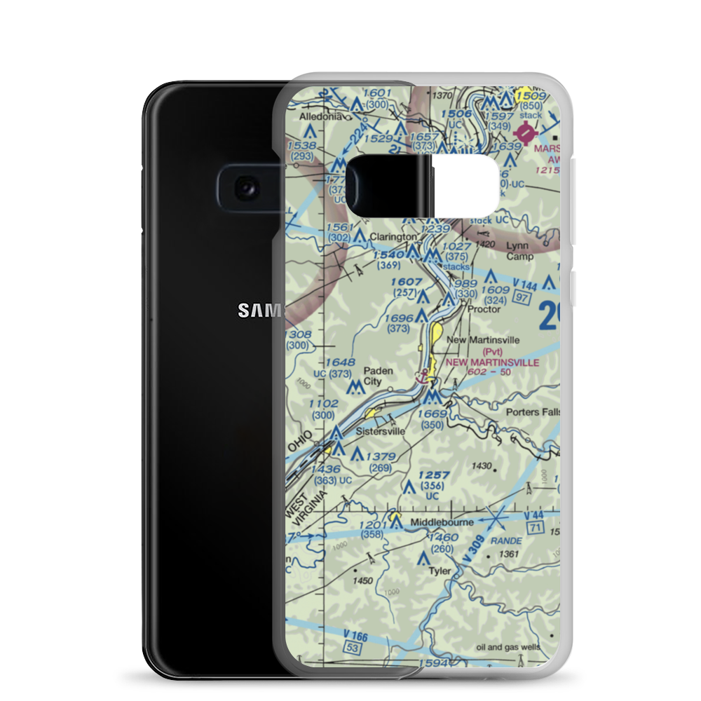 New Martinsville Seaplane Base (WV37) VFR Sectional Samsung Case Samsung Galaxy S10e model shown