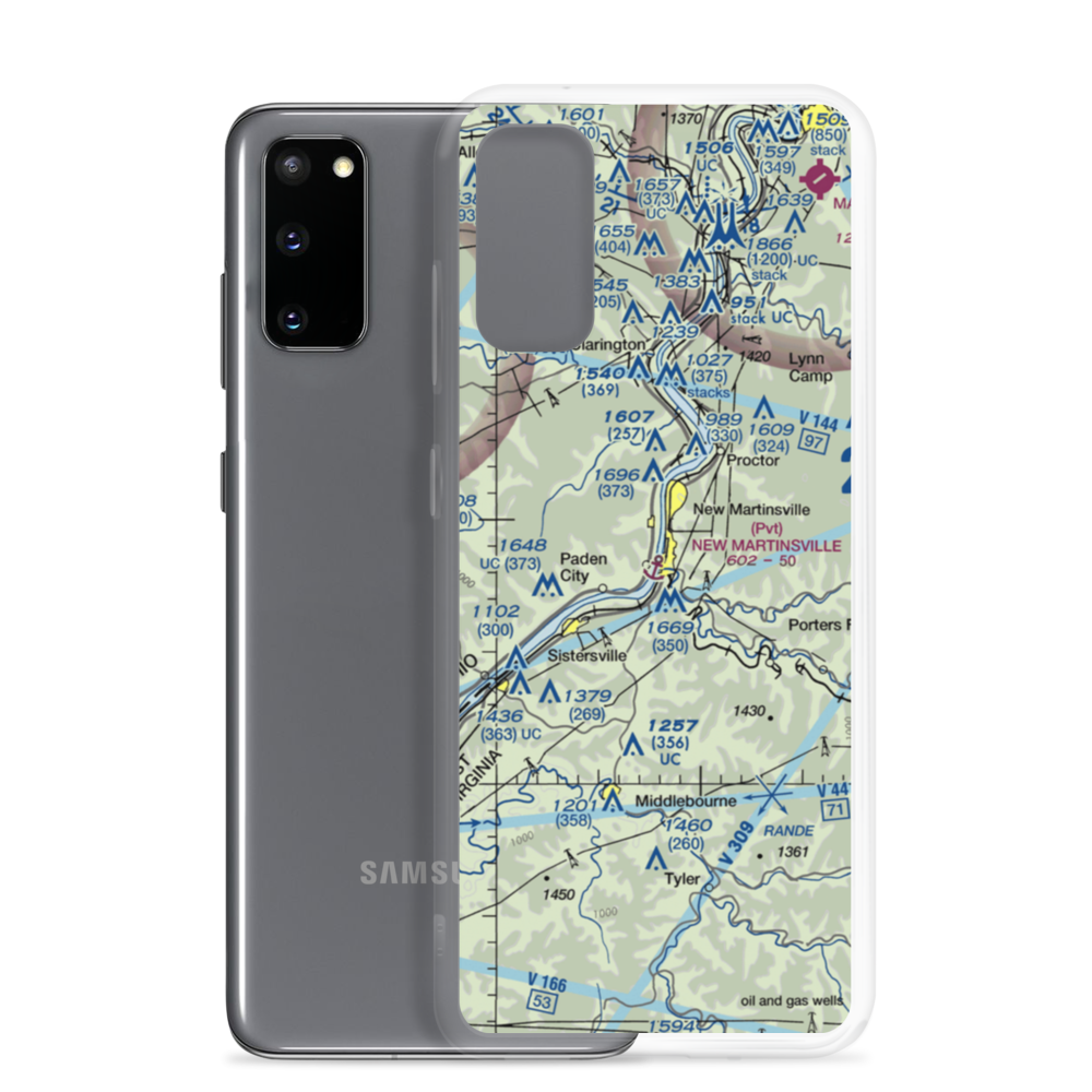 New Martinsville Seaplane Base (WV37) VFR Sectional Samsung Case Samsung Galaxy S20 model shown