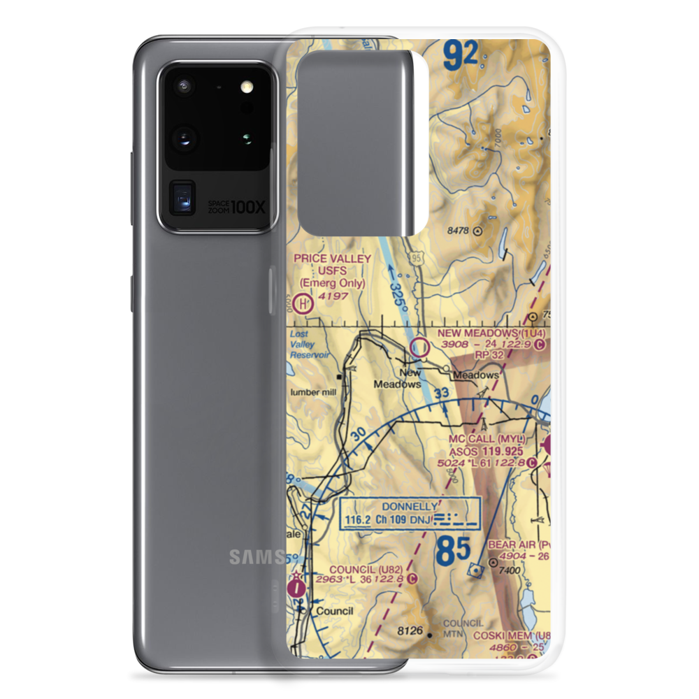New Meadows Airport (1U4) VFR Sectional Samsung Case Samsung Galaxy S20 Ultra model shown