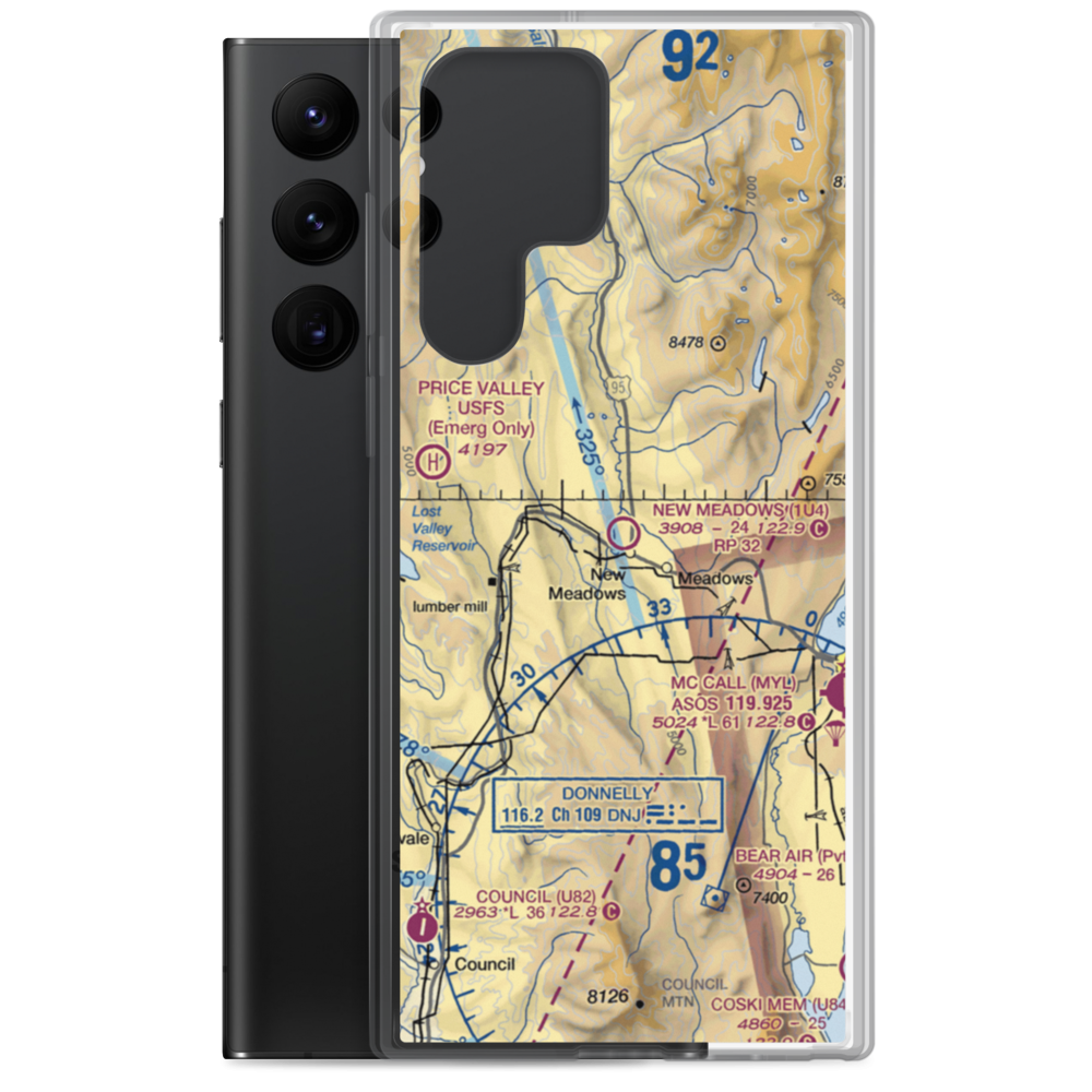 New Meadows Airport (1U4) VFR Sectional Samsung Case Samsung Galaxy S22 Ultra model shown