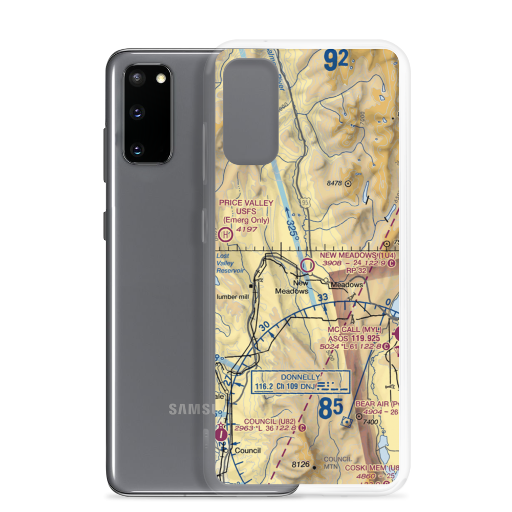 New Meadows Airport (1U4) VFR Sectional Samsung Case Samsung Galaxy S20 model shown