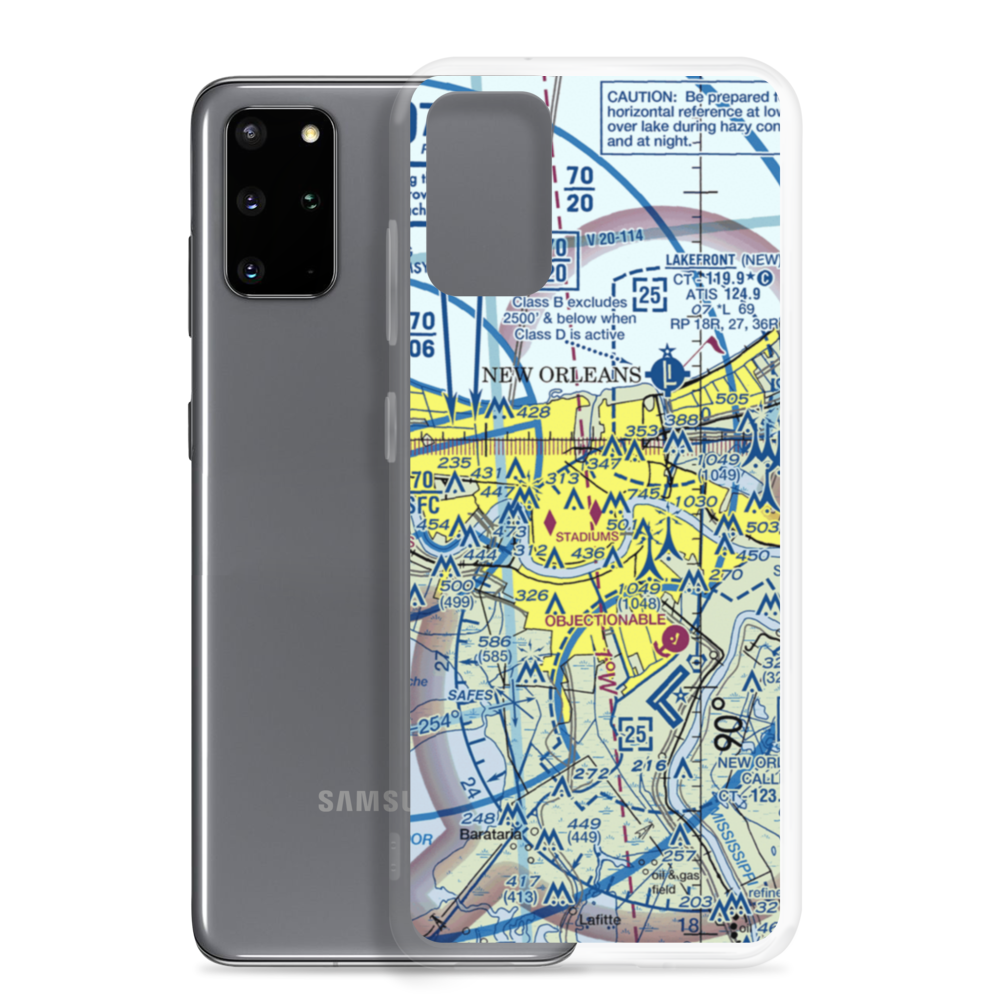 New Orleans Downtown Heliport (7N0) VFR Sectional Samsung Case Samsung Galaxy S20 Plus model shown
