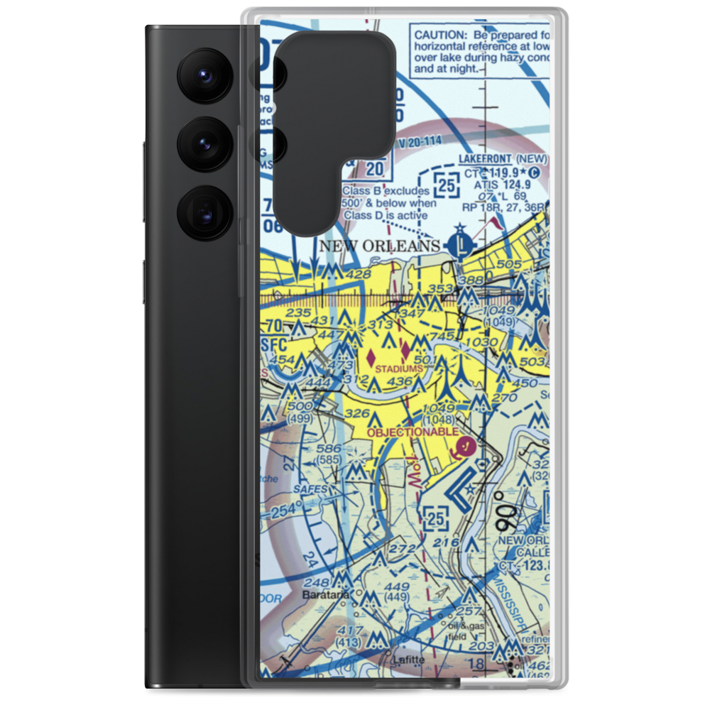 New Orleans Downtown Heliport (7N0) VFR Sectional Samsung Case Samsung Galaxy S22 Ultra model shown
