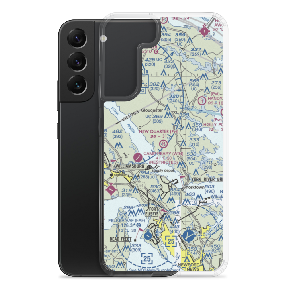 New Quarter Farm Airport (92VA) VFR Sectional Samsung Case Samsung Galaxy S22 Plus model shown