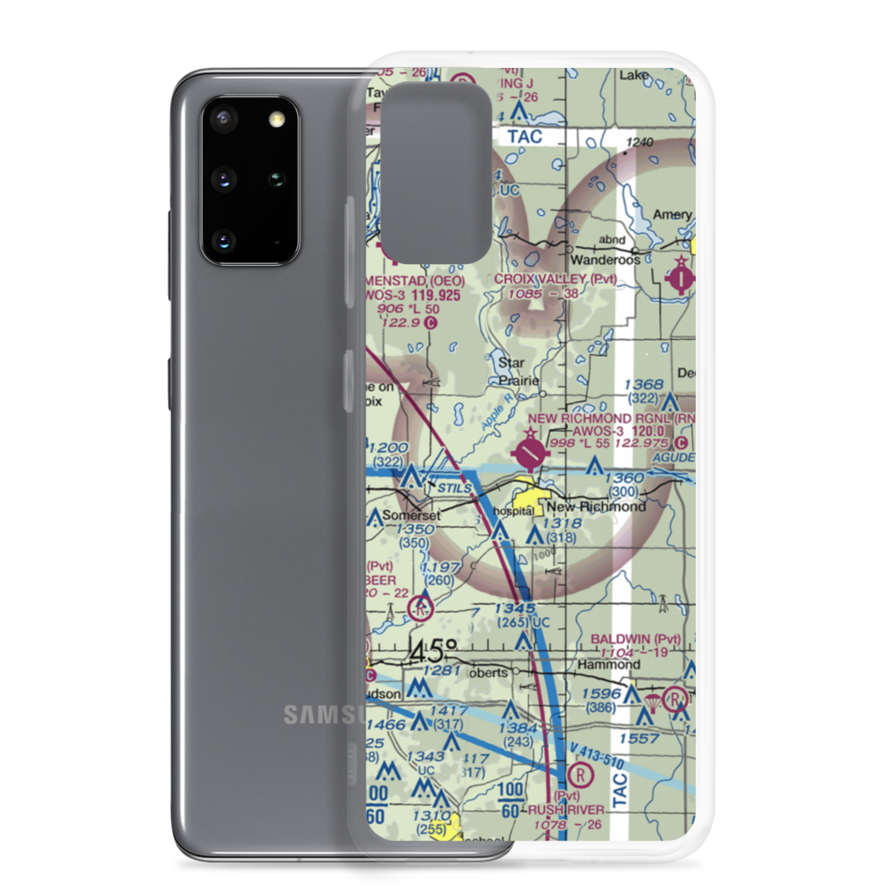 New Richmond Regional Airport (RNH) VFR Sectional Samsung Case Samsung Galaxy S20 Plus model shown