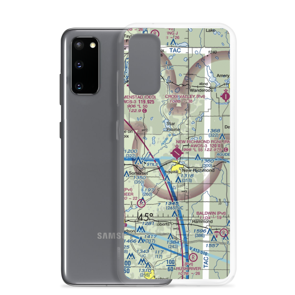 New Richmond Regional Airport (RNH) VFR Sectional Samsung Case Samsung Galaxy S20 model shown