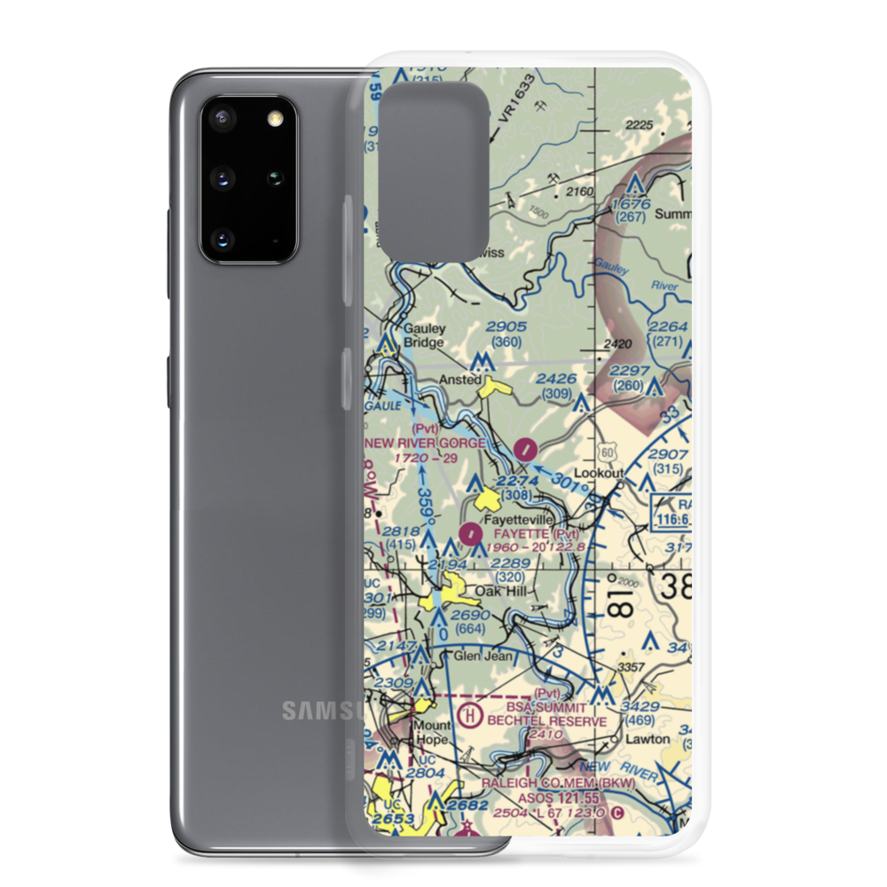 New River Gorge Airport (WV32) VFR Sectional Samsung Case Samsung Galaxy S20 Plus model shown