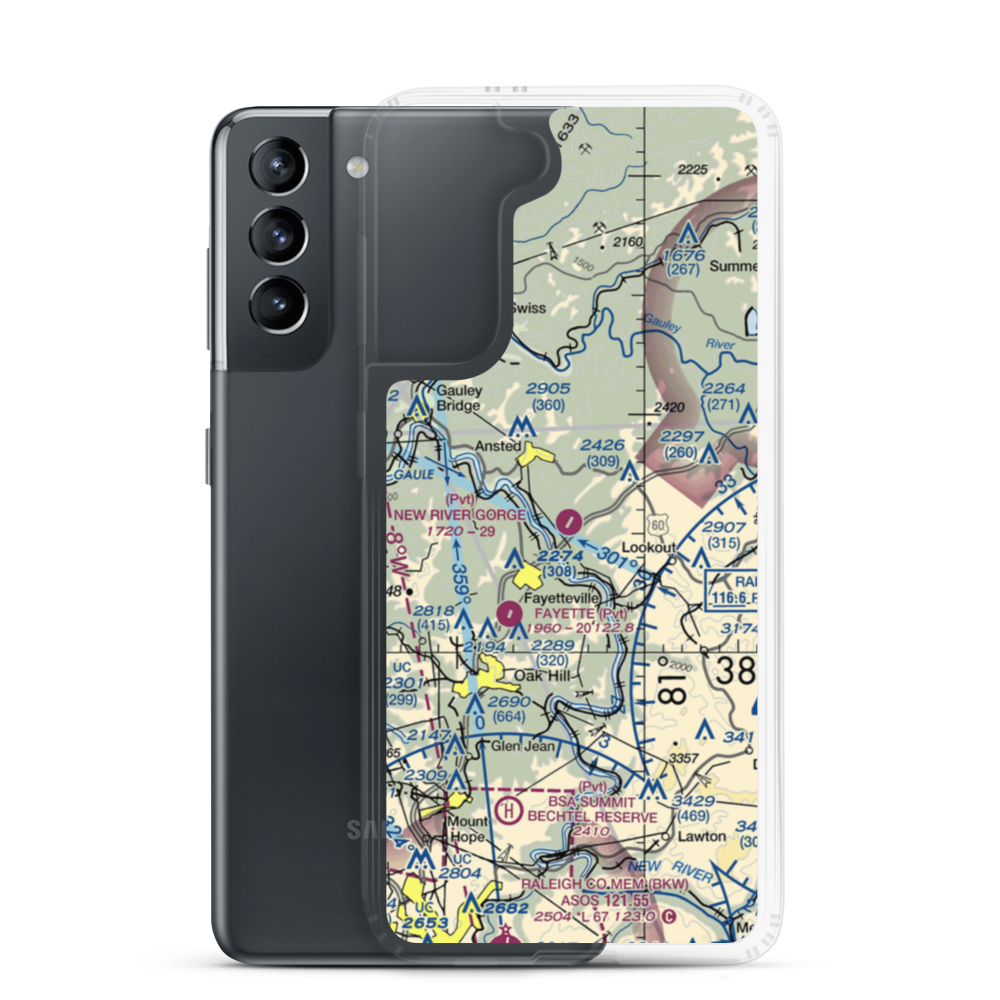 New River Gorge Airport (WV32) VFR Sectional Samsung Case Samsung Galaxy S21 model shown