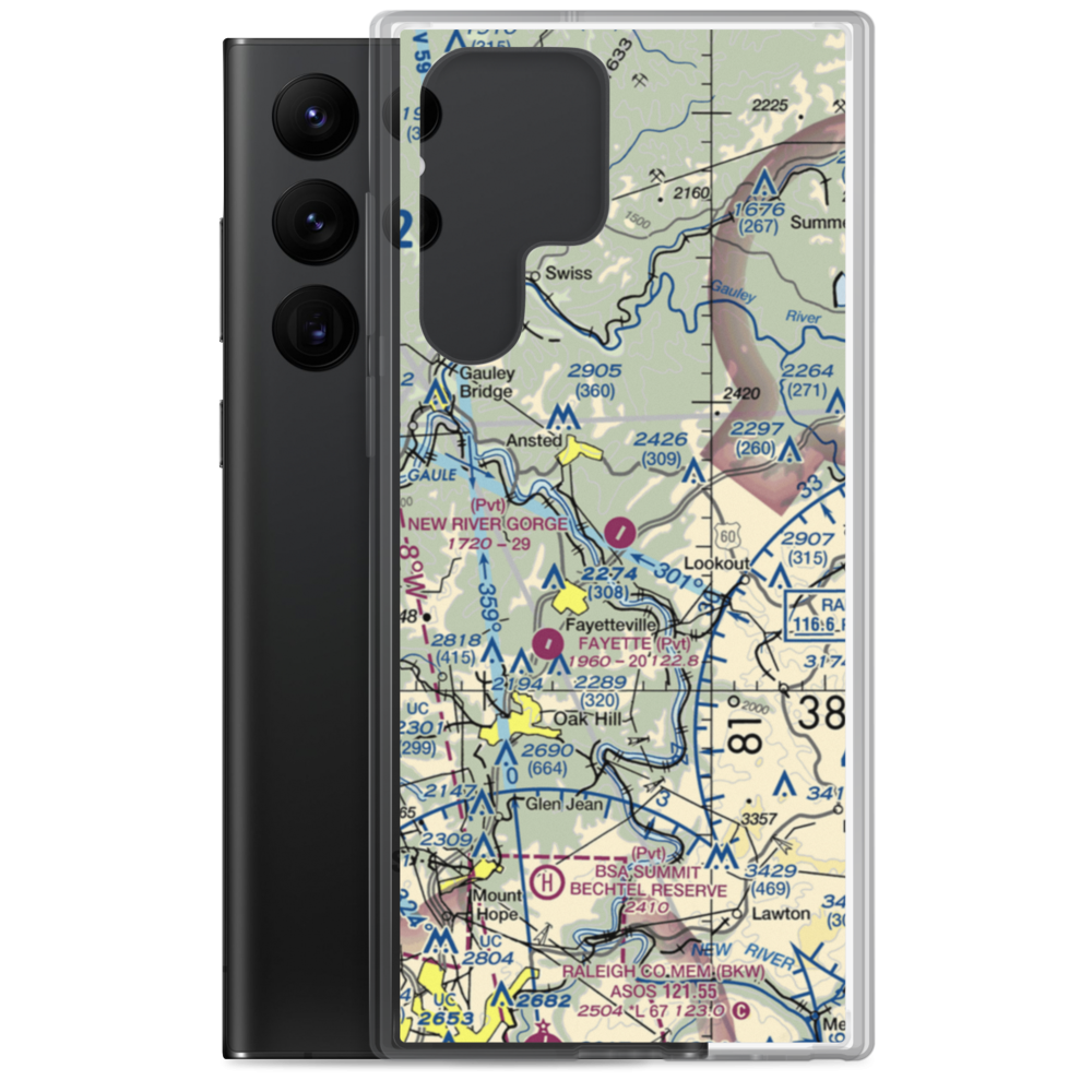 New River Gorge Airport (WV32) VFR Sectional Samsung Case Samsung Galaxy S22 Ultra model shown