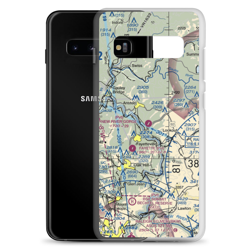 New River Gorge Airport (WV32) VFR Sectional Samsung Case Samsung Galaxy S10+ model shown