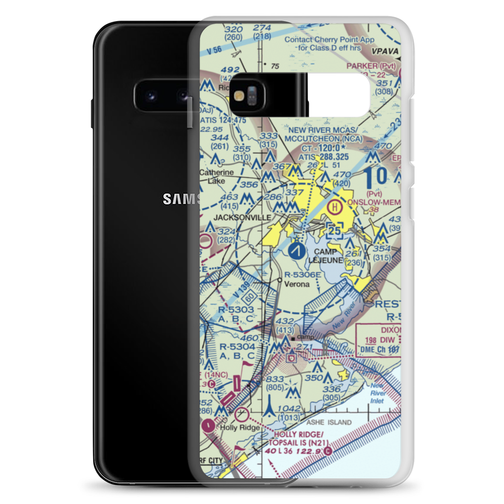 New River MCAS /H/ /Mccutcheon Fld/ Airport (NCA) VFR Sectional Samsung Case Samsung Galaxy S10+ model shown