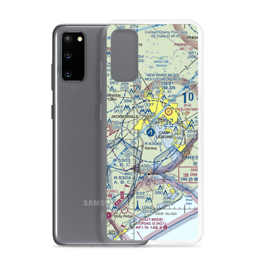New River MCAS /H/ /Mccutcheon Fld/ Airport (NCA) VFR Sectional Samsung Case Samsung Galaxy S20 model shown