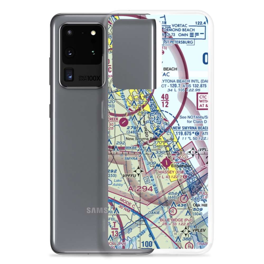 New Smyrna Beach Municipal Airport (EVB) VFR Sectional Samsung Case Samsung Galaxy S20 Ultra model shown
