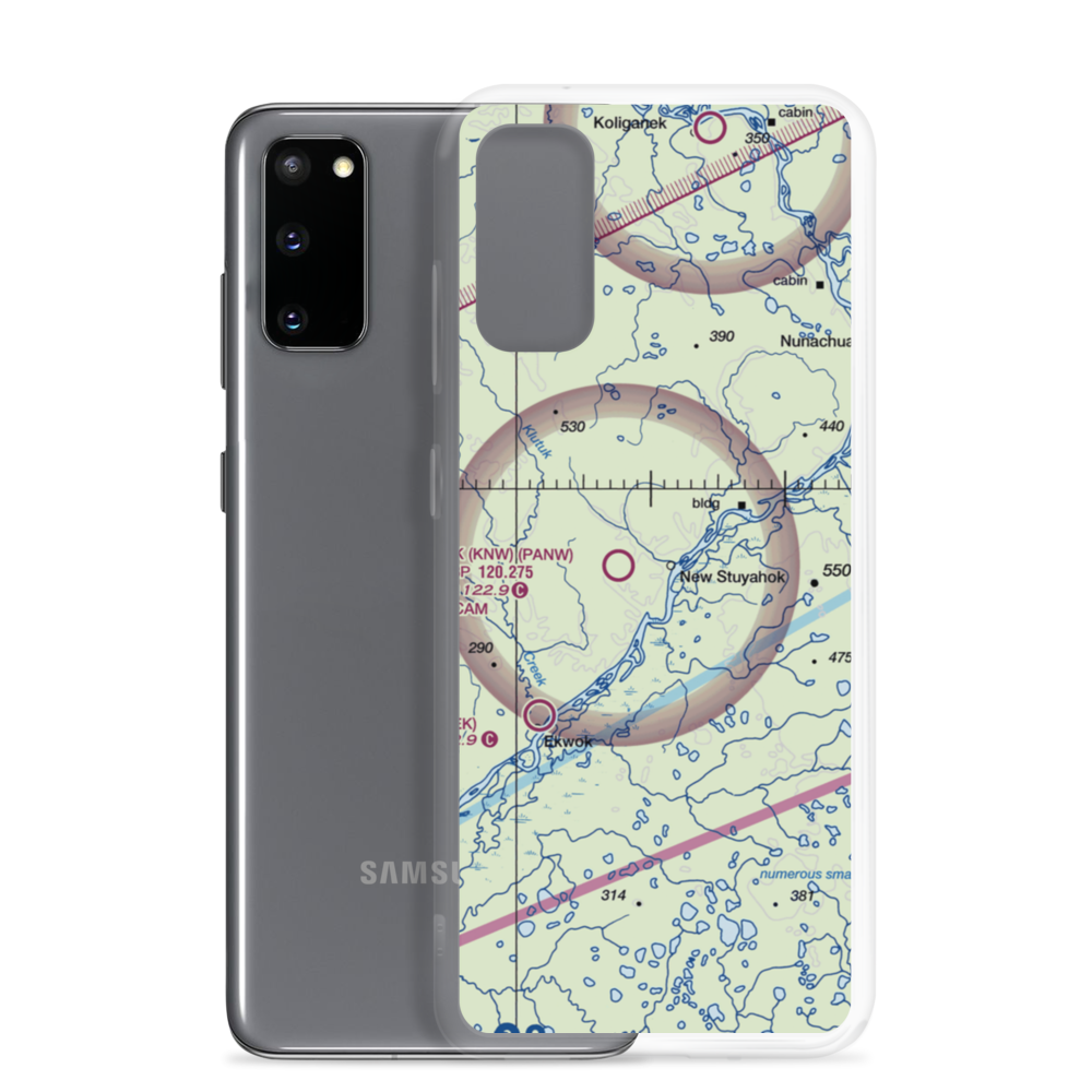 New Stuyahok Airport (KNW) VFR Sectional Samsung Case Samsung Galaxy S20 model shown