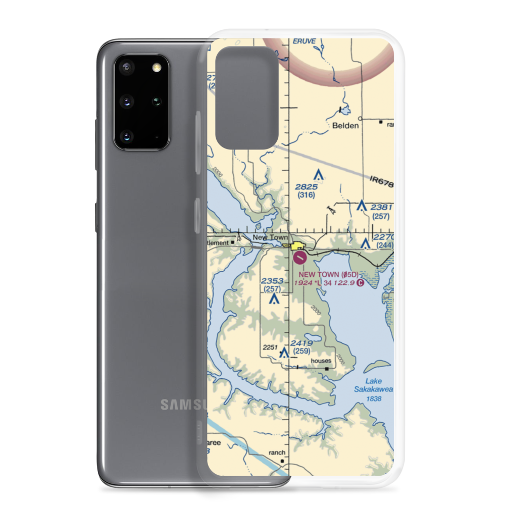 New Town Municipal Airport (05D) VFR Sectional Samsung Case Samsung Galaxy S20 Plus model shown