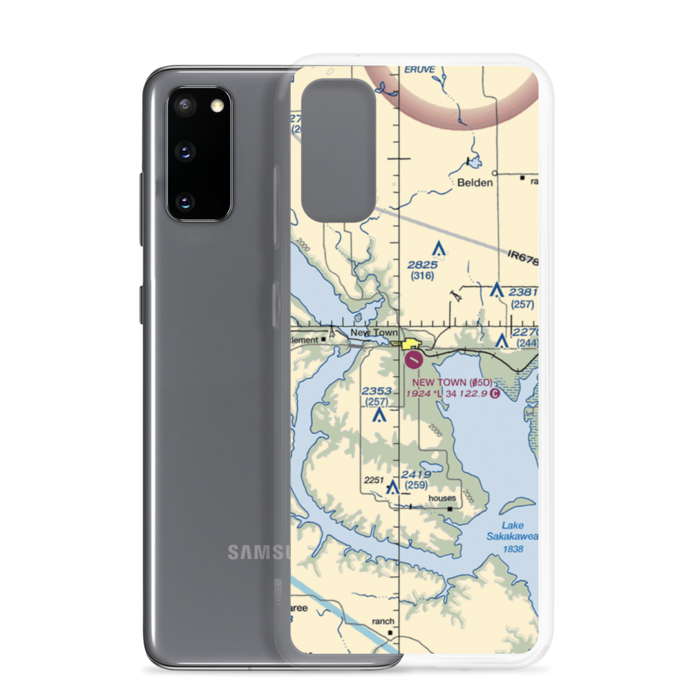 New Town Municipal Airport (05D) VFR Sectional Samsung Case Samsung Galaxy S20 model shown