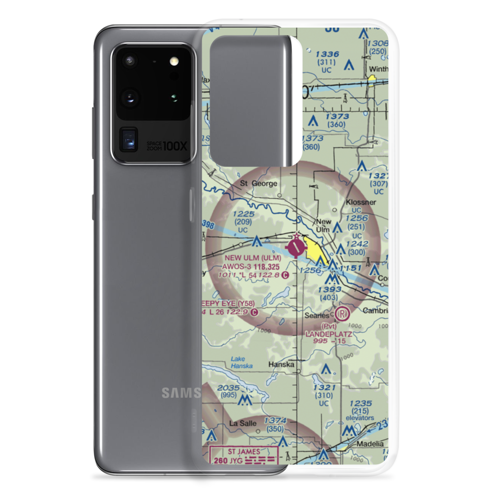 New Ulm Municipal Airport (ULM) VFR Sectional Samsung Case Samsung Galaxy S20 Ultra model shown