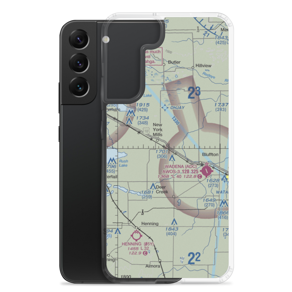 New York Mills Municipal Airport (25Y) VFR Sectional Samsung Case Samsung Galaxy S22 Plus model shown