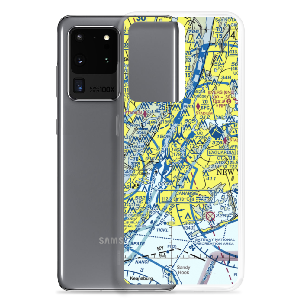 New York Skyports Inc Seaplane Base (6N7) VFR Sectional Samsung Case Samsung Galaxy S20 Ultra model shown