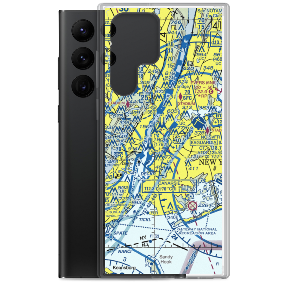 New York Skyports Inc Seaplane Base (6N7) VFR Sectional Samsung Case Samsung Galaxy S22 Ultra model shown