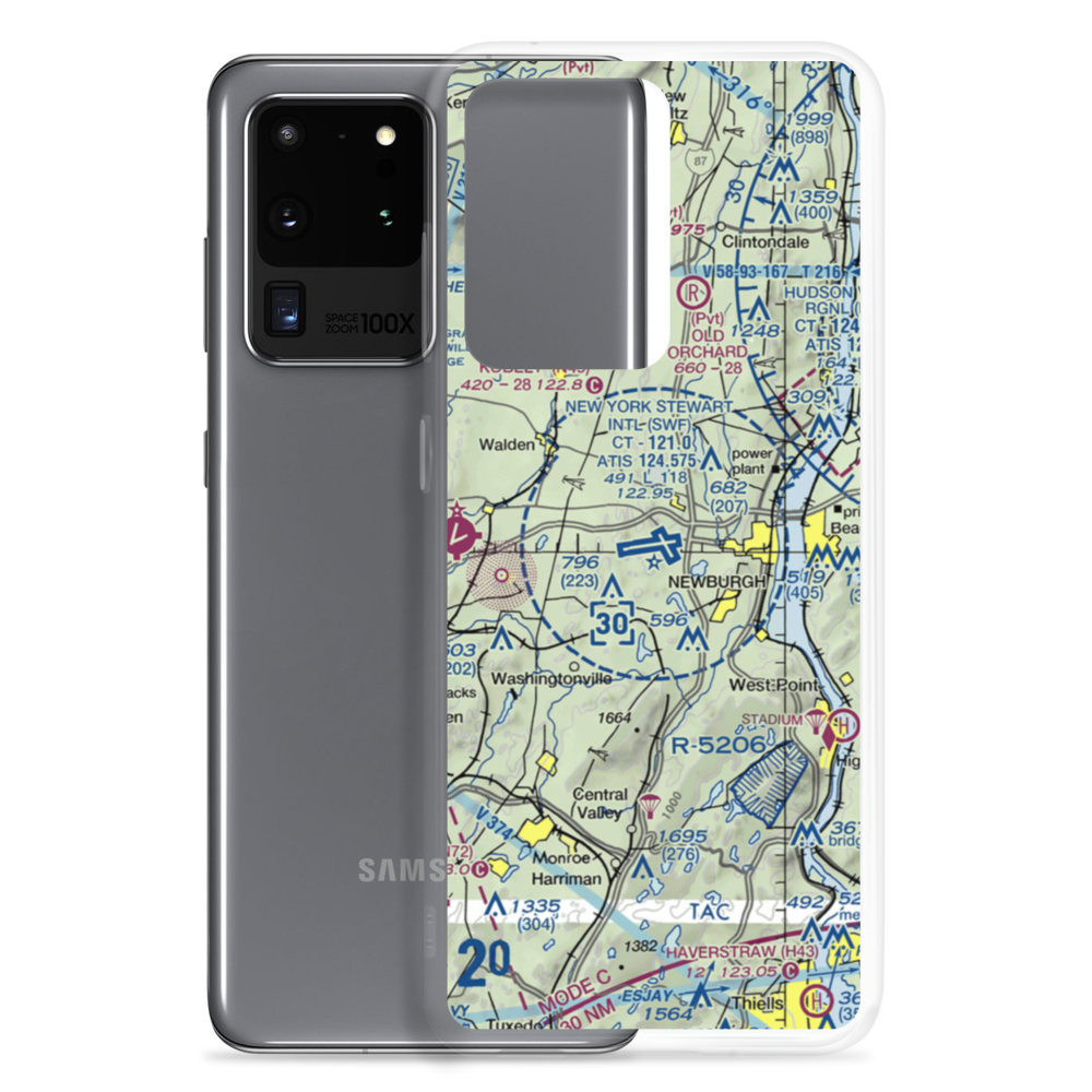 New York Stewart International Airport (SWF) VFR Sectional Samsung Case Samsung Galaxy S20 Ultra model shown