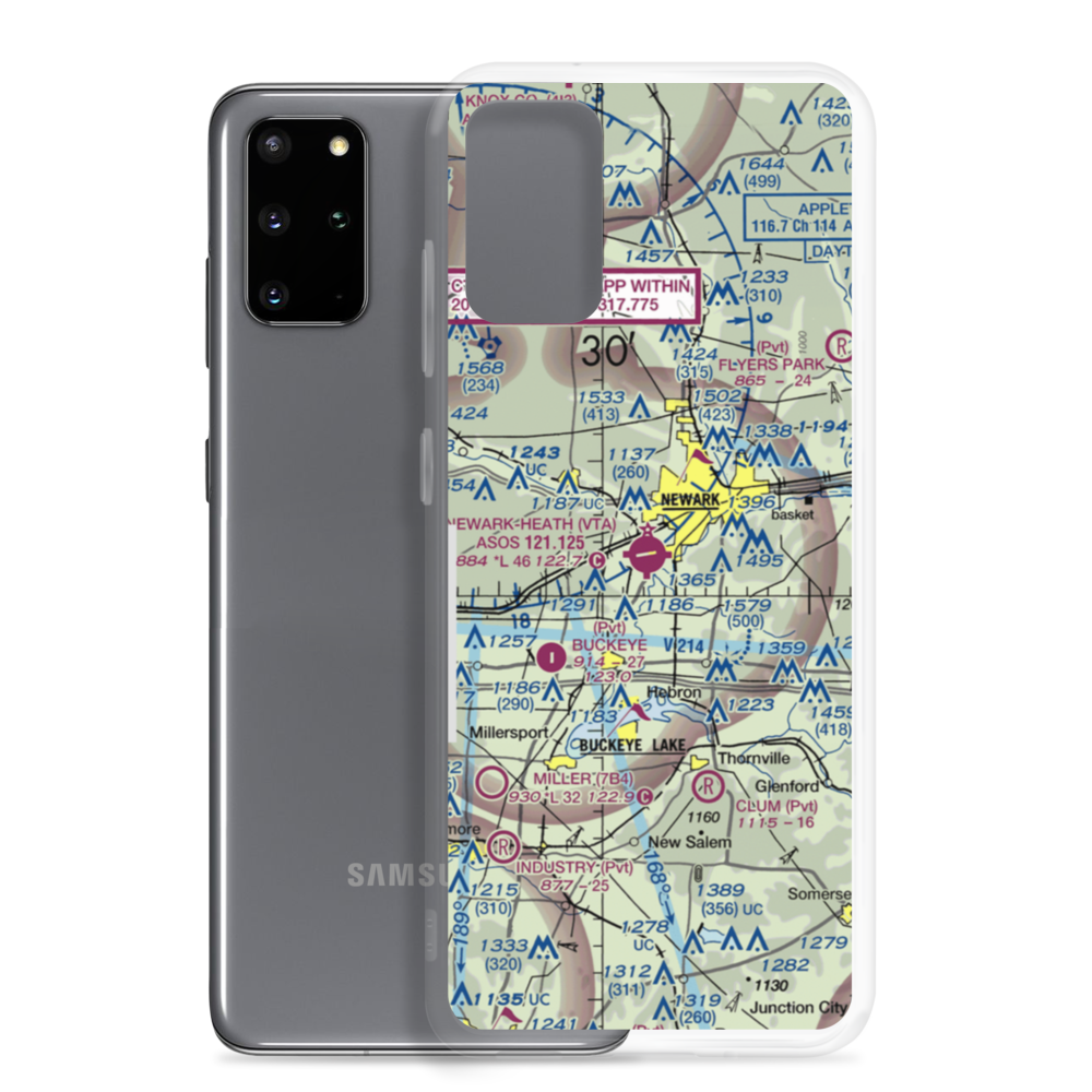 Newark Heath Airport (VTA) VFR Sectional Samsung Case Samsung Galaxy S20 Plus model shown