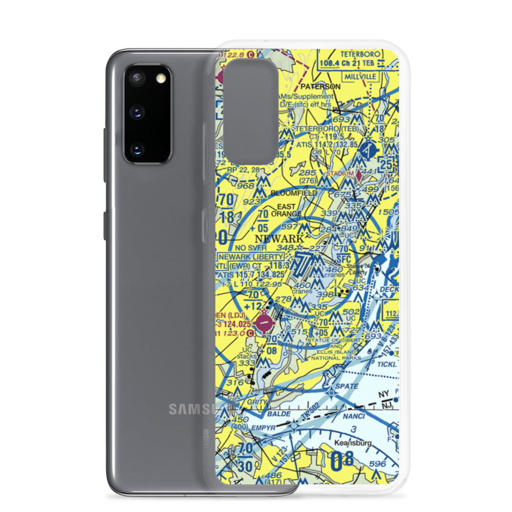 Newark Liberty International Airport (EWR) VFR Sectional Samsung Case Samsung Galaxy S20 model shown