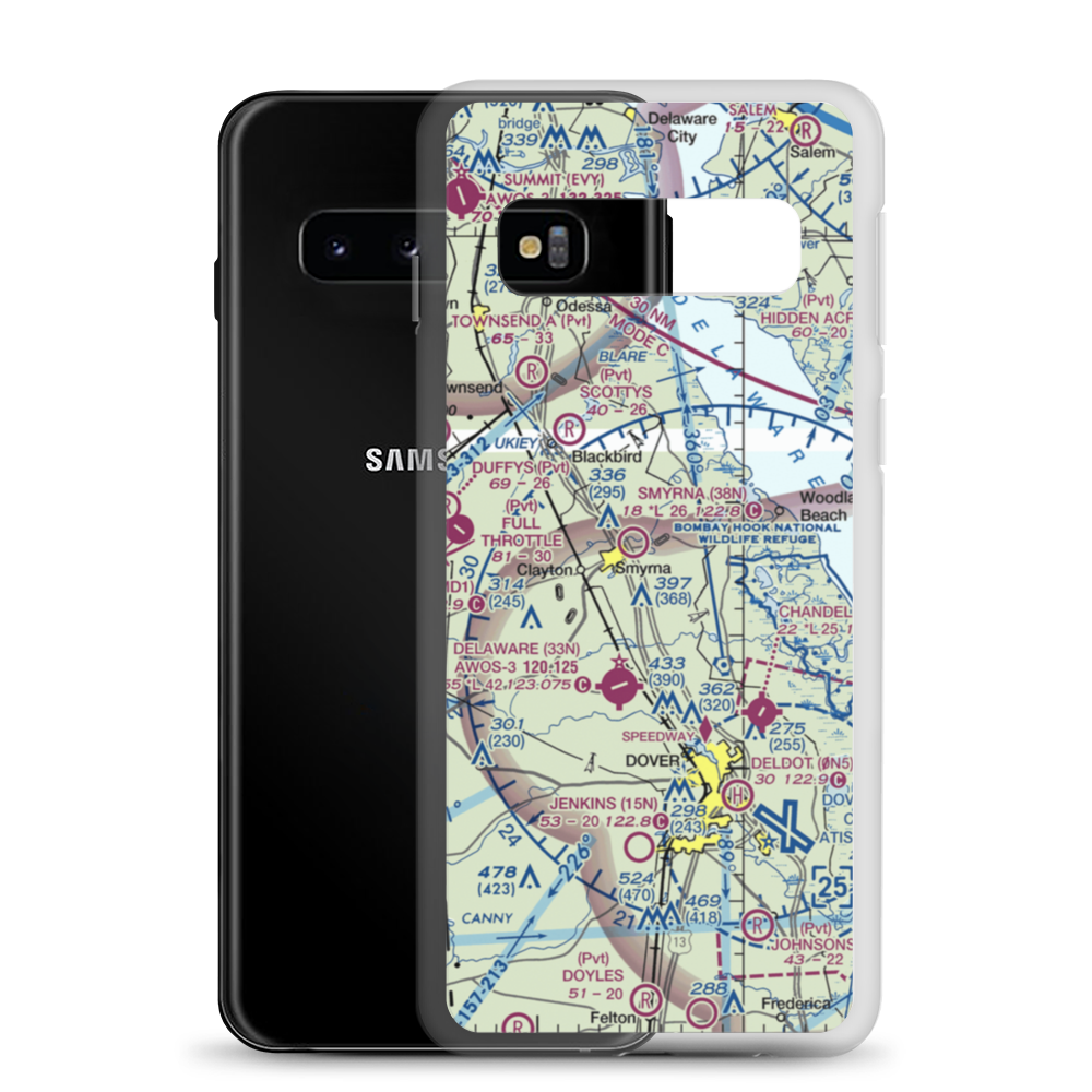 Newberg Airport (DE04) VFR Sectional Samsung Case Samsung Galaxy S10 model shown