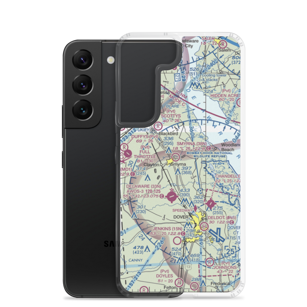 Newberg Airport (DE04) VFR Sectional Samsung Case Samsung Galaxy S22 model shown