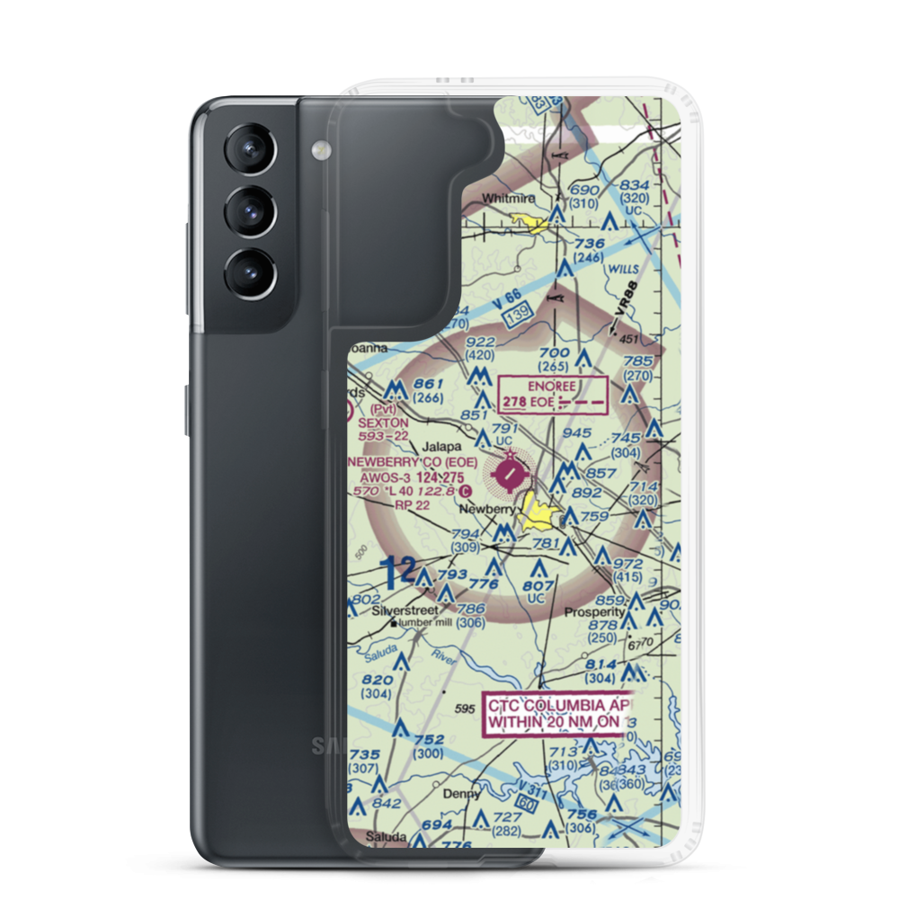 Newberry County Airport (EOE) VFR Sectional Samsung Case Samsung Galaxy S21 model shown