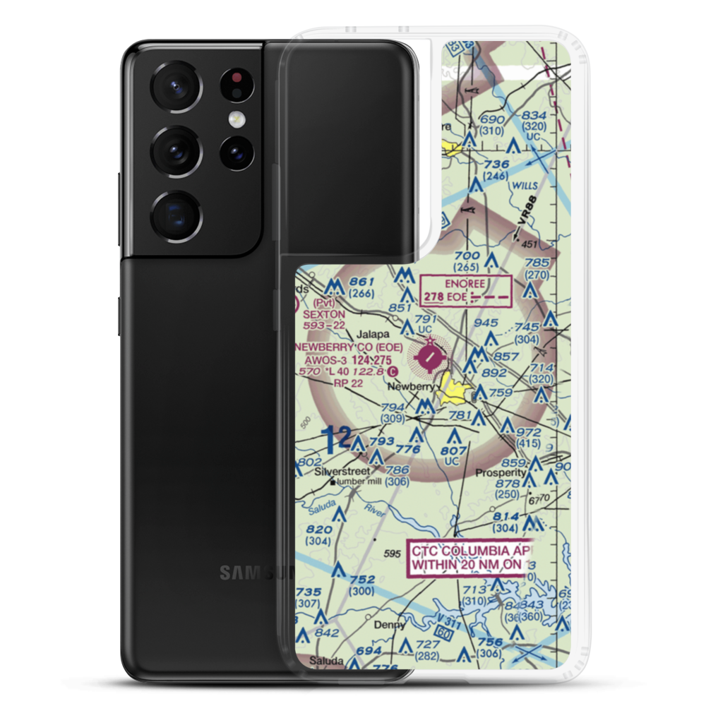 Newberry County Airport (EOE) VFR Sectional Samsung Case Samsung Galaxy S21 Ultra model shown