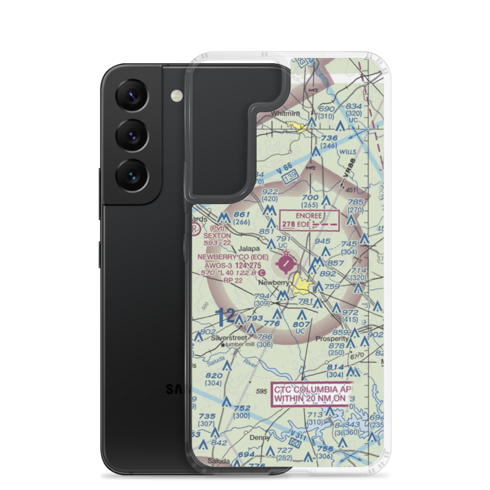 Newberry County Airport (EOE) VFR Sectional Samsung Case Samsung Galaxy S22 model shown