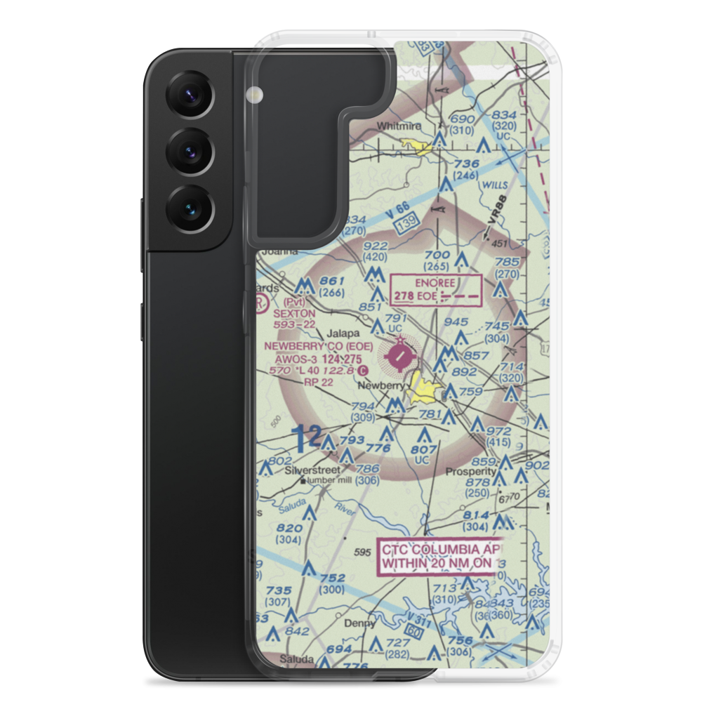 Newberry County Airport (EOE) VFR Sectional Samsung Case Samsung Galaxy S22 Plus model shown